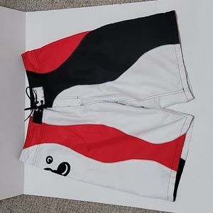 Ambiguous Board Shorts Men's Red/White/Black Size 33
